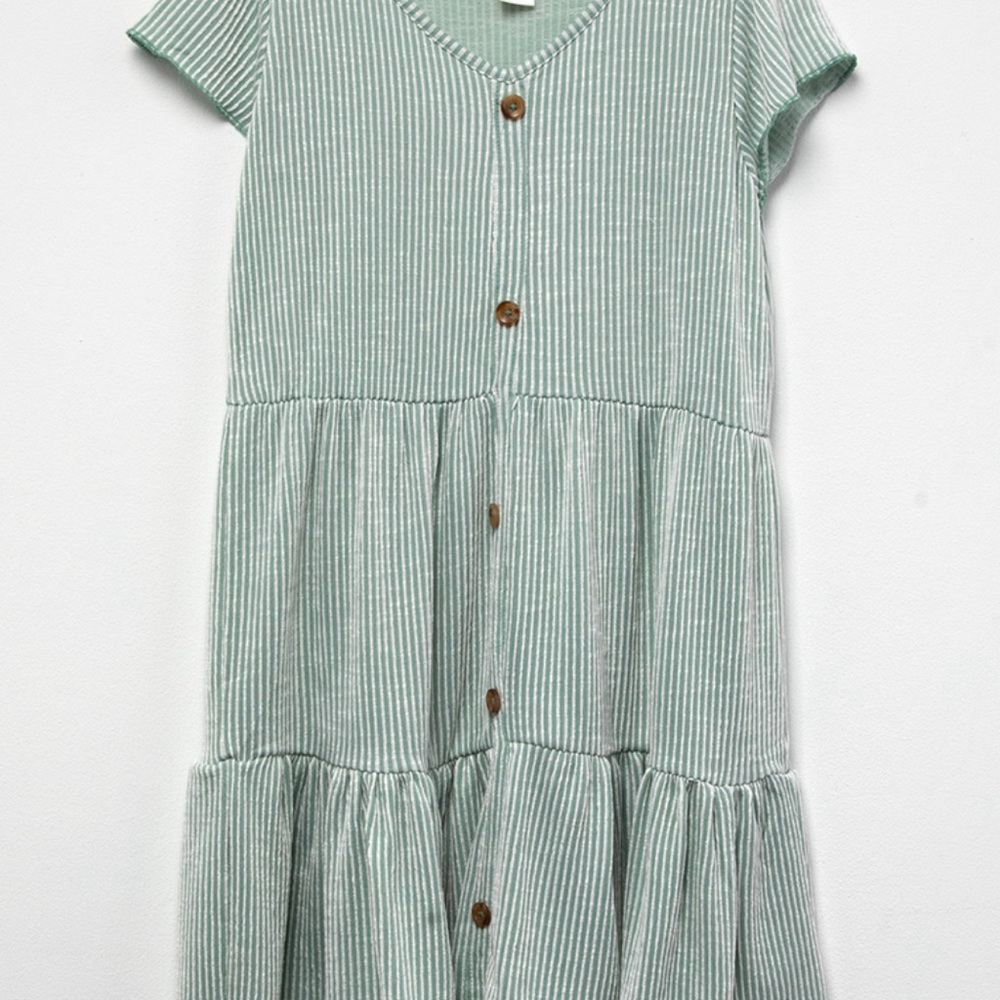 Love Cameron, Girls size 14, mint green/white stripe babydoll spring dress NWT
